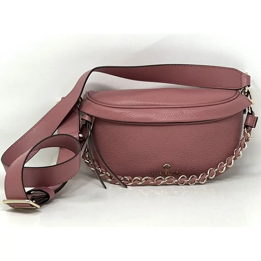 Michael Kors Slater Extra Small Pebbled Leather Sling Fanny Pack Rose Pink XS